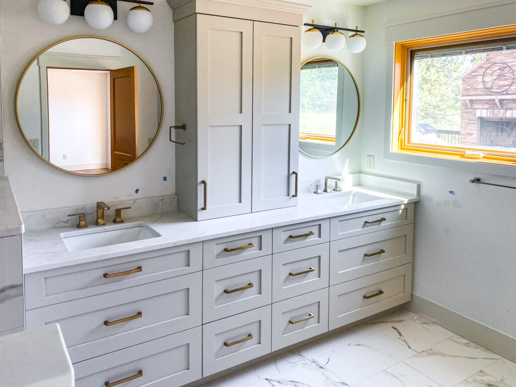 High End Bathroom Custom Cabinetry Installation in Montana